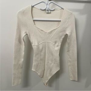 Abercrombie & Fitch Cream Knit Bodysuit